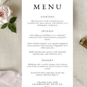 Menu Cards